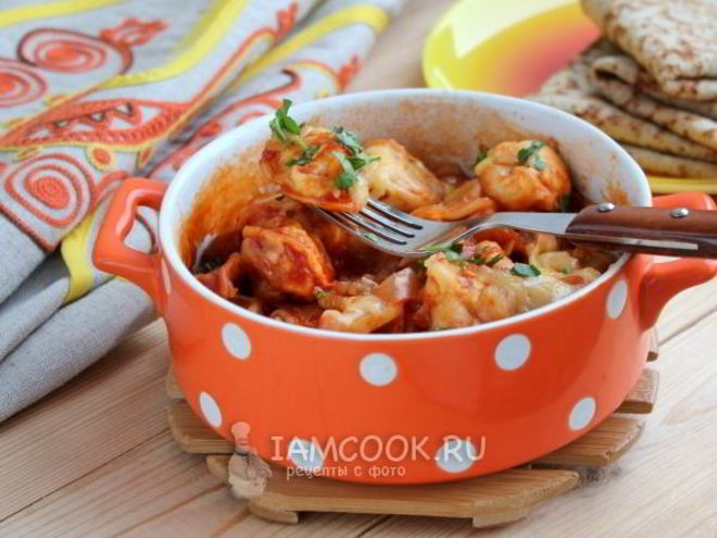 Рецепт пельменей в духовке с лечо