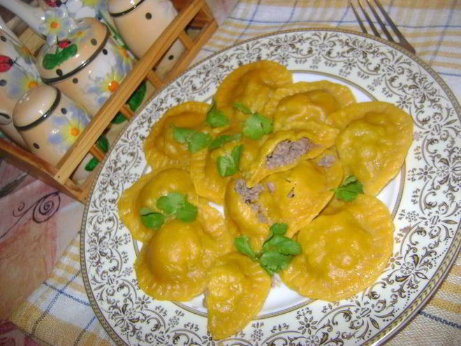 Рецепт тыквенных пельмешков