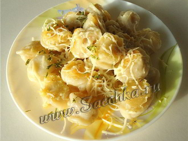 Рецепт запеченных пельменей