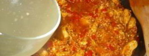 паэлья с курицей и креветками. Шаг 12