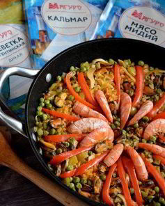 Паэлья с морепродуктами по-аргентински