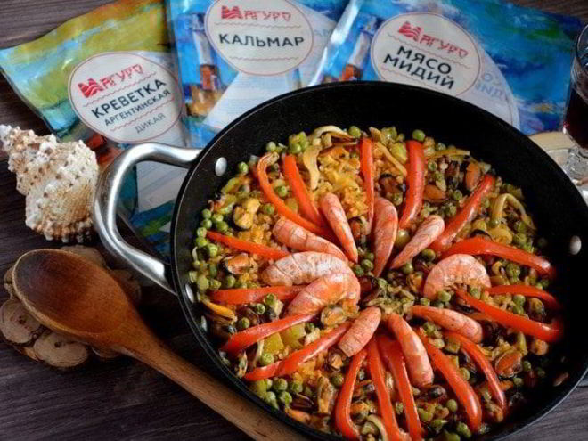 Рецепт паэльи с морепродуктами по-аргентински