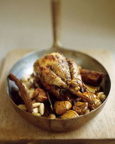 Перепелка с каштанами и иранским пловом