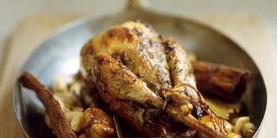 Перепелка с каштанами и иранским пловом