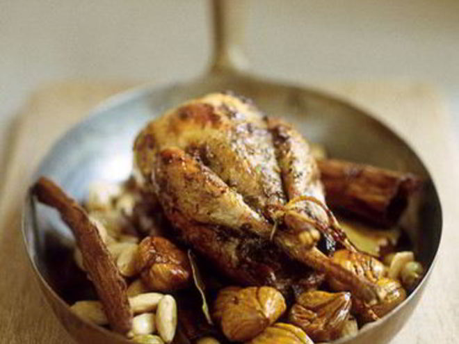 Рецепт перепелки с каштанами и иранским пловом