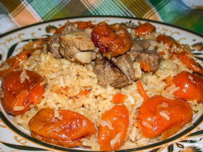 Рецепт плова с курагой