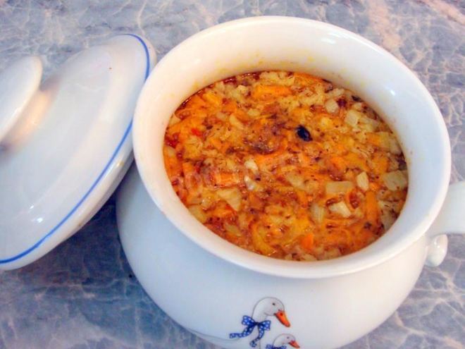 Рецепт плова с куриной грудкой в горшочке