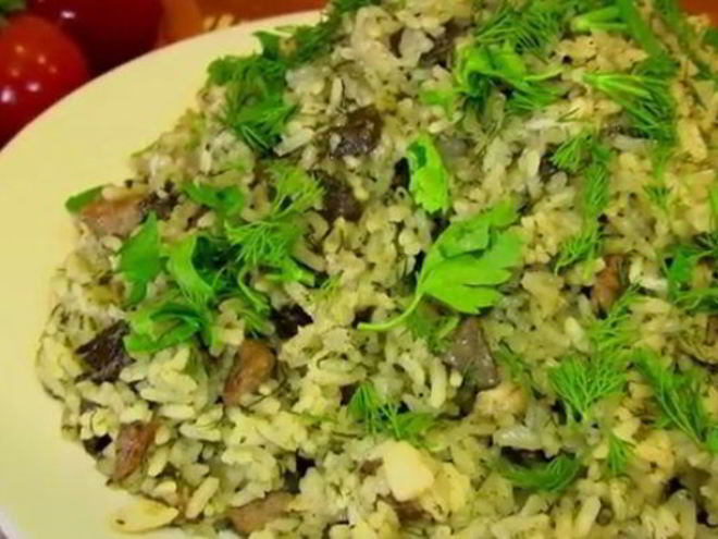 Рецепт плова с зеленью