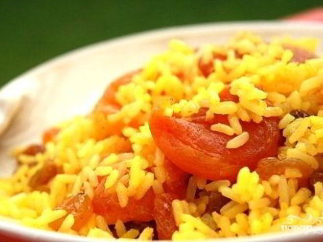 Рецепт сладкого плова с сухофруктами