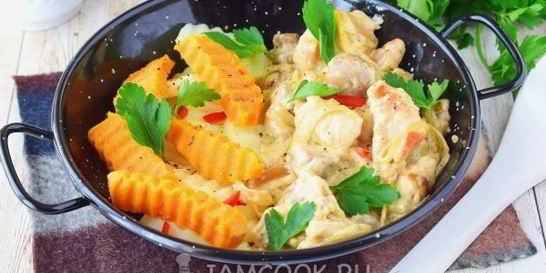 Фрикасе из курицы с грибами