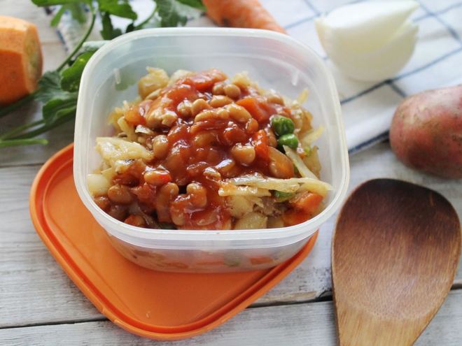 Рецепт овощного рагу без мяса с капустой и картошкой