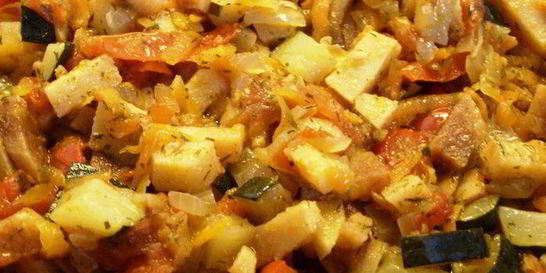 Овощное рагу с айвой