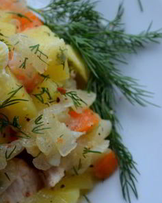 Овощное рагу с куриным филе