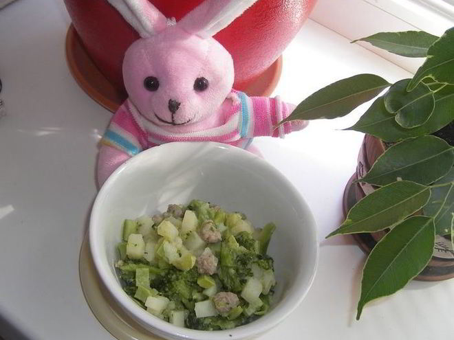 Рецепт овощного рагу с мясом для деток