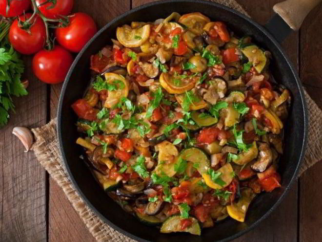 Рецепт рататуя на сковороде