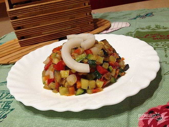 Рецепт рататуя с кальмарами