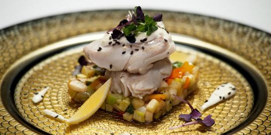 Рататуй с судаком в белом вине