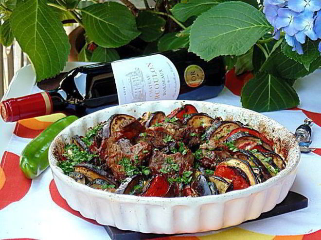 Рецепт запеченных овощей рататуй с острой телятиной