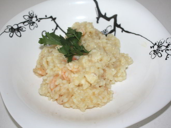 Рецепт нежного ризотто с креветками
