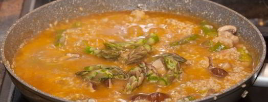 постное ризотто со спаржей и шампиньонами. Шаг 16