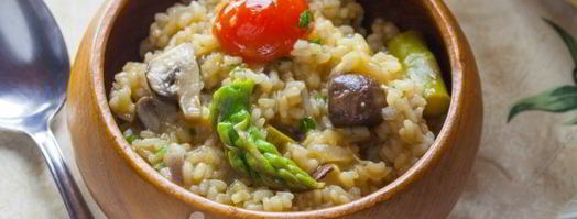 постное ризотто со спаржей и шампиньонами. Шаг 20