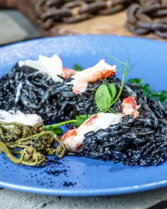 Ризотто c кальмаром и крабом