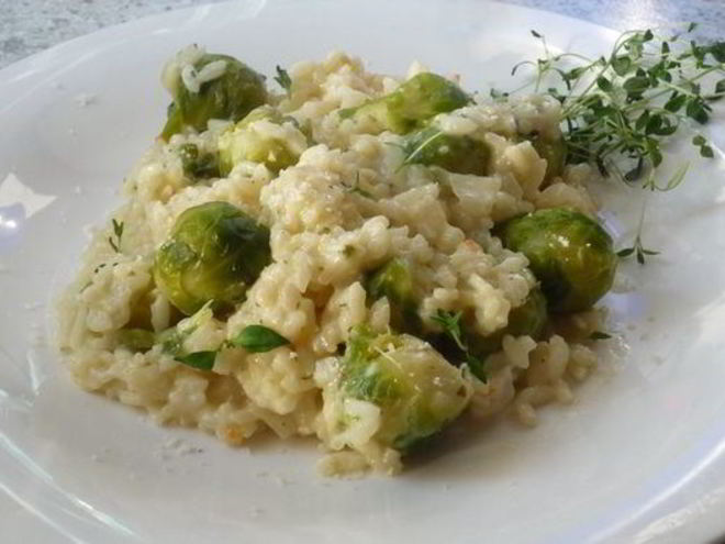 Рецепт ризотто с брюссельской капустой и белым вином