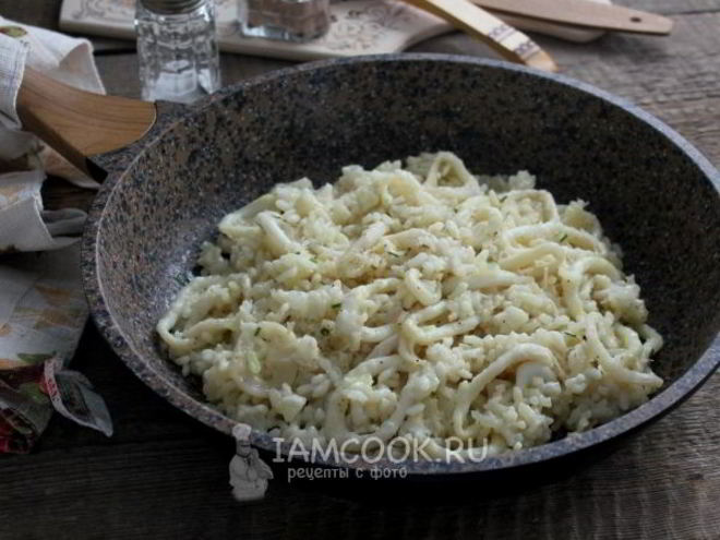 Рецепт ризотто с кальмарами