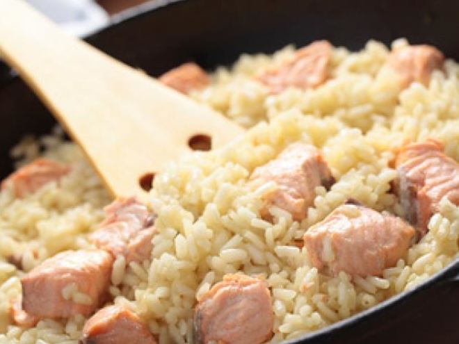 Рецепт ризотто с лососем