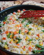 Ризотто с овощами, луком и морковью