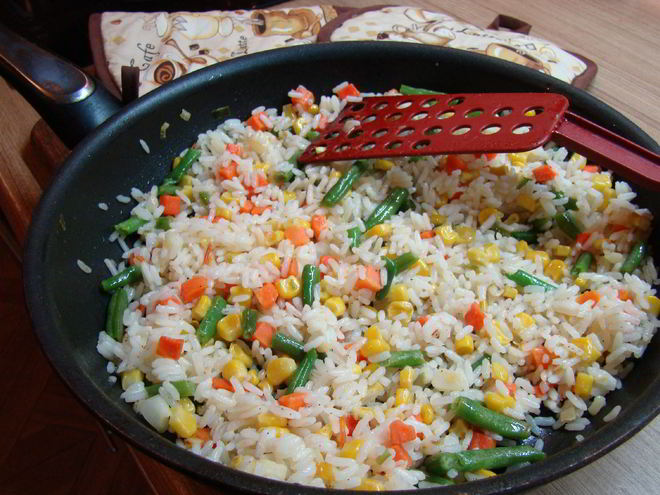 Рецепт ризотто с овощами, луком и морковью