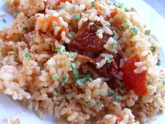Рецепт ризотто с помидорами и вялеными томатами