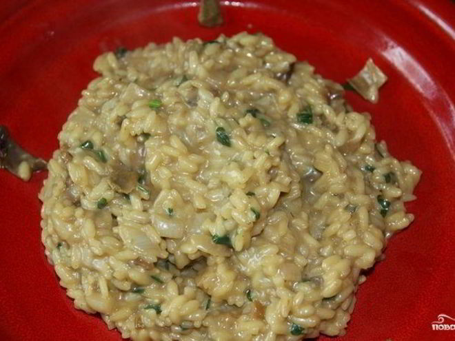 Рецепт ризотто с сушеными белыми грибами