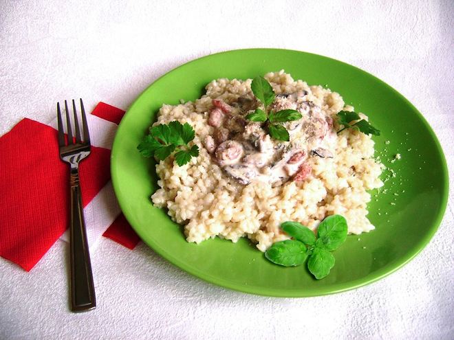 Рецепт ризотто в сливочном соусе