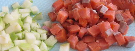 яблочное ризотто с копченым лососем. Шаг 4