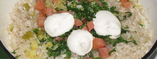 яблочное ризотто с копченым лососем. Шаг 11