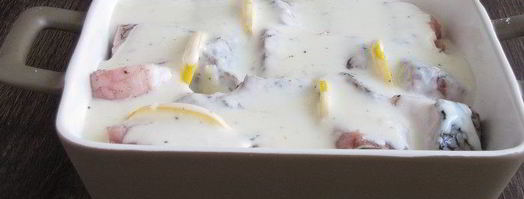 белая рыба, запеченная под белым соусом. Шаг 9