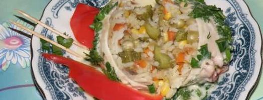 фаршированные рисом и грибами кальмары. Шаг 55