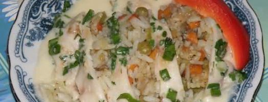 фаршированные рисом и грибами кальмары. Шаг 57