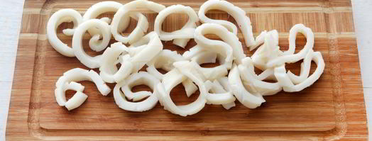 кальмары с киноа и заправкой из зеленой фасоли. Шаг 4