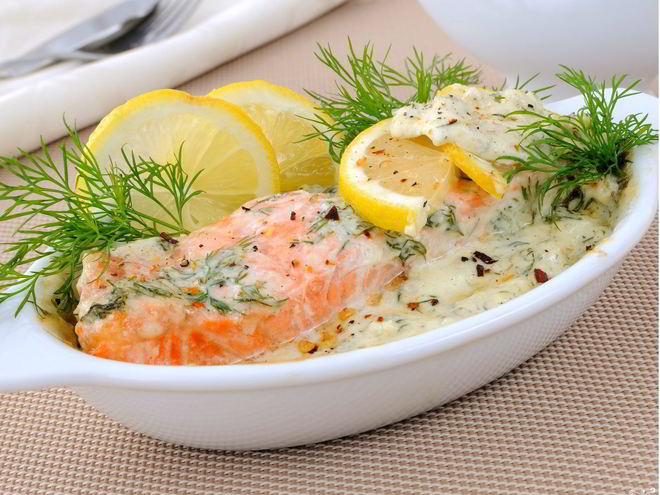 Рецепт красной рыбы в сливочном соусе в духовке