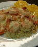 Креветки в апельсиновом соусе с ликером Куантро