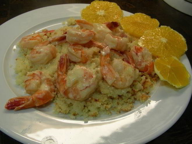 Рецепт креветок в апельсиновом соусе с ликером куантро