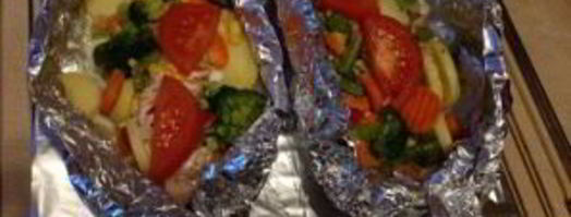 лосось в духовке с овощами. Шаг 9