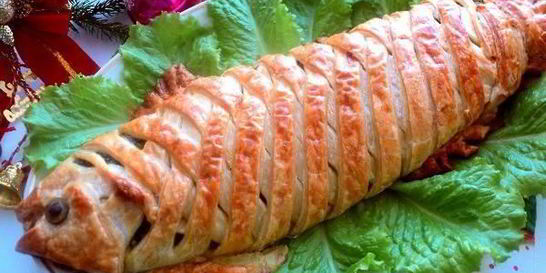 Лосось запеченный в тесте