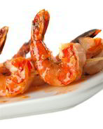 Маринованные в лаймовом соке креветки на гриле в винном соусе