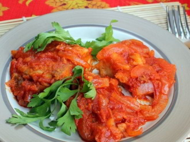 Рецепт рыбы под томатным соусом
