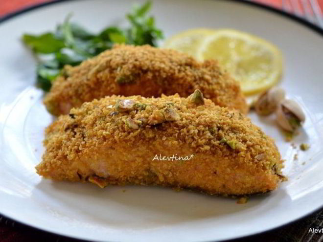 Рецепт семги с фисташковой корочкой