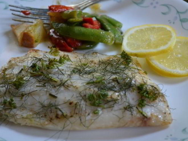 Рецепт тилапии со свежей зеленью