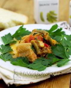 Треска тушеная с овощами в мультиварке